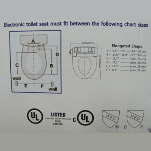 schematic drawing for Bidet Seat Washlet