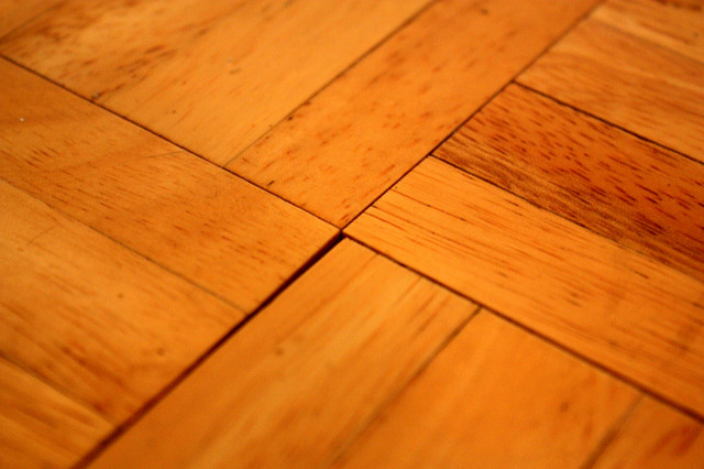 wood floor in bathroom