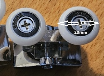 Sliding Door 20mm Double Rollers Set of 4 - Image 4